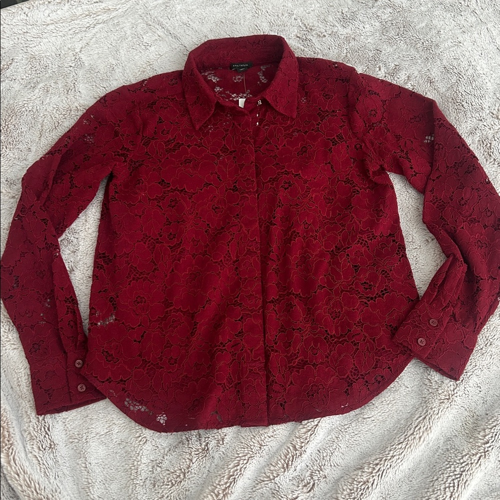 NWT Ann Taylor lace shirt with cami - Picture 4 of 12